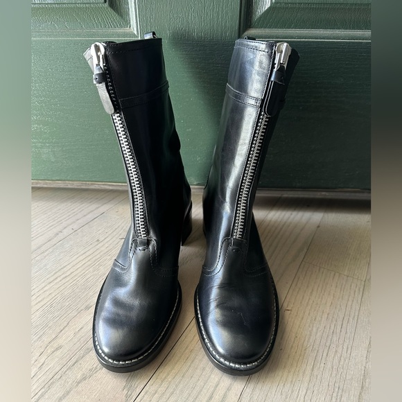 Cole Haan Black Leather Zippered Boots - SZ 10B - Picture 1 of 8